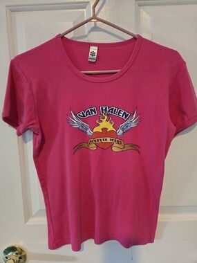 Van Halen Bright Pink Forever Yours Crewneck Tee